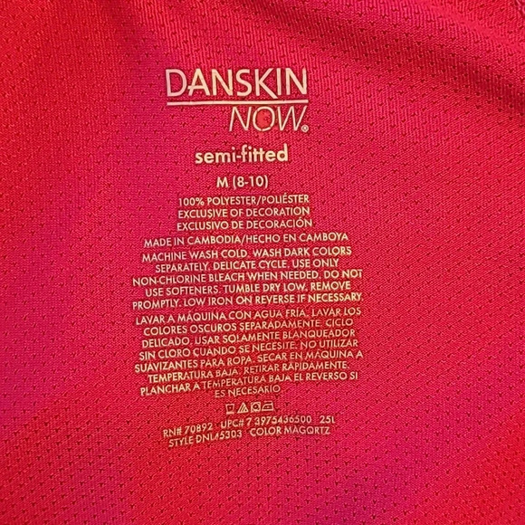 Women's size 8/10 medium Danskin Now COACH active wear long sleeve hot pink top - Picture 10 of 10